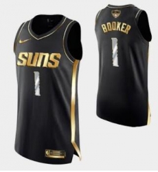 Men Phoenix Suns Devin Booker #1 BLack Gold Stitched Basketball Jersey Men Phoenix Suns Devin Booker #1 BLack Gold Stitched Basketball Jersey