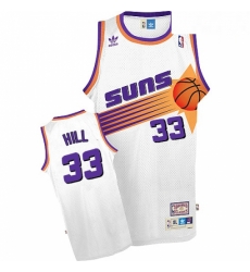 Mens Adidas Phoenix Suns 33 Grant Hill Authentic White Throwback NBA Jersey Mens Adidas Phoenix Suns 33 Grant Hill Authentic White Throwback NBA Jersey