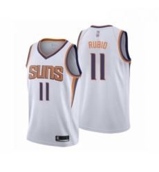 Mens Phoenix Suns 11 Ricky Rubio Authentic White Basketball Jersey Association Edition Mens Phoenix Suns 11 Ricky Rubio Authentic White Basketball Jersey Association Edition