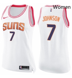 Womens Nike Phoenix Suns 7 Kevin Johnson Swingman WhitePink Fashion NBA Jersey Womens Nike Phoenix Suns 7 Kevin Johnson Swingman WhitePink Fashion NBA Jersey