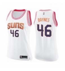 Womens Phoenix Suns 46 Aron Baynes Swingman White Pink Fashion Basketball Jerse Womens Phoenix Suns 46 Aron Baynes Swingman White Pink Fashion Basketball Jerse