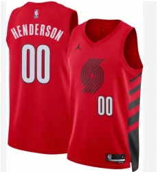 Men Jordan Adult Portland Trail Blazers Scoot Henderson Red Statement Jersey Men Jordan Adult Portland Trail Blazers Scoot Henderson Red Statement Jersey