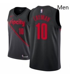 Men NBA 2018 19 Portland Trail Blazers 10 Jake Layman City Edition Black Jersey Men NBA 2018 19 Portland Trail Blazers 10 Jake Layman City Edition Black Jersey