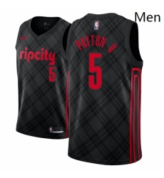 Men NBA 2018 19 Portland Trail Blazers 5 Gary Payton II City Edition Black Jersey Men NBA 2018 19 Portland Trail Blazers 5 Gary Payton II City Edition Black Jersey