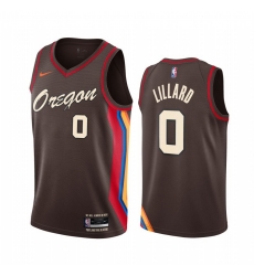 Men Nike Portland Blazers 0 Damian Lillard Chocolate NBA Swingman 2020 21 City Edition Jersey Men Nike Portland Blazers 0 Damian Lillard Chocolate NBA Swingman 2020 21 City Edition Jersey