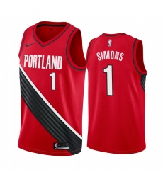 Men Nike Portland Blazers 1 Anfernee Simons Red NBA Swingman Statement Edition 2019 2020 Jersey Men Nike Portland Blazers 1 Anfernee Simons Red NBA Swingman Statement Edition 2019 2020 Jersey