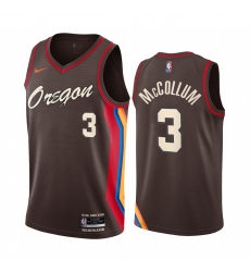 Men Nike Portland Blazers 3 C J McCollum Chocolate NBA Swingman 2020 21 City Edition Jersey Men Nike Portland Blazers 3 C J McCollum Chocolate NBA Swingman 2020 21 City Edition Jersey
