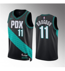Men Portland Trail Blazers 11 Malcolm Brogdon 2022 23 Black City Edition Stitched Basketball Jersey Men Portland Trail Blazers 11 Malcolm Brogdon 2022 23 Black City Edition Stitched Basketball Jersey