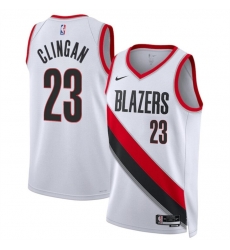 Men Portland Trail Blazers 23 Donovan Clingan White 2024 Draft Association Edition Stitched Basketball Jersey Men Portland Trail Blazers 23 Donovan Clingan White 2024 Draft Association Edition Stitched Basketball Jersey