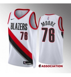 Men Portland Trail Blazers 76 Taze Moore White Association Edition Stitched Basketball Jersey Men Portland Trail Blazers 76 Taze Moore White Association Edition Stitched Basketball Jersey