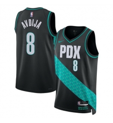 Men Portland Trail Blazers 8 Deni Avdija Black 2025 26 City Edition Edition Stitched Basketball Jersey