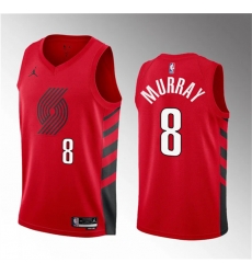 Men Portland Trail Blazers 8 Kris Murray 2023 Draft Red Statement Edition Stitched Basketball Jersey Men Portland Trail Blazers 8 Kris Murray 2023 Draft Red Statement Edition Stitched Basketball Jersey