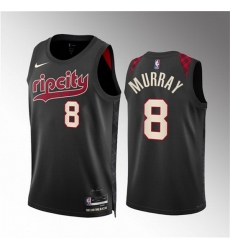 Men Portland Trail Blazers 8 Kris Murray Black 2023 24 City Edition Stitched Basketball Jersey Men Portland Trail Blazers 8 Kris Murray Black 2023 24 City Edition Stitched Basketball Jersey