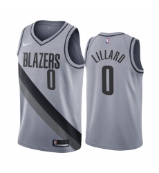Men Portland Trail Portland Blazers 0 Damian Lillard Gray NBA Swingman 2020 21 Earned Edition Jersey Men Portland Trail Portland Blazers 0 Damian Lillard Gray NBA Swingman 2020 21 Earned Edition Jersey