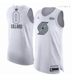 Mens Nike Jordan Portland Trail Blazers 0 Damian Lillard Authentic White 2018 All Star Game NBA Jersey Mens Nike Jordan Portland Trail Blazers 0 Damian Lillard Authentic White 2018 All Star Game NBA Jersey