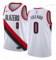 Mens Nike Portland Trail Blazers 0 Damian Lillard Authentic White Home NBA Jersey Association Edition Mens Nike Portland Trail Blazers 0 Damian Lillard Authentic White Home NBA Jersey Association Edition