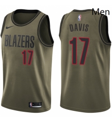 Mens Nike Portland Trail Blazers 17 Ed Davis Swingman Green Salute to Service NBA Jersey Mens Nike Portland Trail Blazers 17 Ed Davis Swingman Green Salute to Service NBA Jersey
