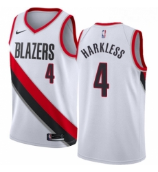 Mens Nike Portland Trail Blazers 4 Moe Harkless Authentic White Home NBA Jersey Association Edition Mens Nike Portland Trail Blazers 4 Moe Harkless Authentic White Home NBA Jersey Association Edition