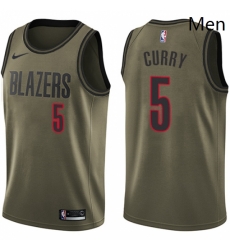 Mens Nike Portland Trail Blazers 5 Seth Curry Swingman Green Salute to Service NBA Jersey Mens Nike Portland Trail Blazers 5 Seth Curry Swingman Green Salute to Service NBA Jersey