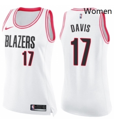 Womens Nike Portland Trail Blazers 17 Ed Davis Swingman WhitePink Fashion NBA Jersey Womens Nike Portland Trail Blazers 17 Ed Davis Swingman WhitePink Fashion NBA Jersey