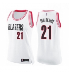 Womens Portland Trail Blazers 21 Hassan Whiteside Swingman White Pink Fashion Basketball Jersey Womens Portland Trail Blazers 21 Hassan Whiteside Swingman White Pink Fashion Basketball Jersey