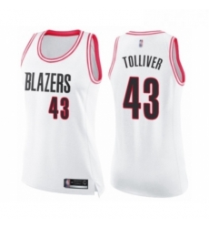 Womens Portland Trail Blazers 43 Anthony Tolliver Swingman White Pink Fashion Basketball Jersey Womens Portland Trail Blazers 43 Anthony Tolliver Swingman White Pink Fashion Basketball Jersey