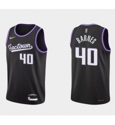 Men Sacramento Kings 40 Harrison Barnes 2021 22 Black 75th Anniversary City Edition Stitched Basketball Jersey Men Sacramento Kings 40 Harrison Barnes 2021 22 Black 75th Anniversary City Edition Stitched Basketball Jersey