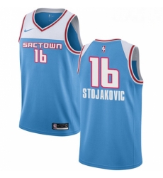 Mens Nike Sacramento Kings 16 Peja Stojakovic Swingman Blue NBA Jersey 2018 19 City Edition Mens Nike Sacramento Kings 16 Peja Stojakovic Swingman Blue NBA Jersey 2018 19 City Edition