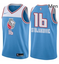 Mens Nike Sacramento Kings 16 Peja Stojakovic Swingman Blue NBA Jersey City Edition Mens Nike Sacramento Kings 16 Peja Stojakovic Swingman Blue NBA Jersey City Edition