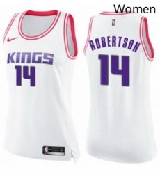Womens Nike Sacramento Kings 14 Oscar Robertson Swingman WhitePink Fashion NBA Jersey Womens Nike Sacramento Kings 14 Oscar Robertson Swingman WhitePink Fashion NBA Jersey