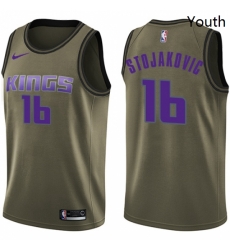 Youth Nike Sacramento Kings 16 Peja Stojakovic Swingman Green Salute to Service NBA Jersey Youth Nike Sacramento Kings 16 Peja Stojakovic Swingman Green Salute to Service NBA Jersey