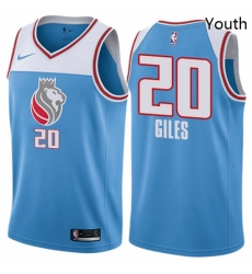 Youth Nike Sacramento Kings 20 Harry Giles Swingman Blue NBA Jersey City Edition Youth Nike Sacramento Kings 20 Harry Giles Swingman Blue NBA Jersey City Edition