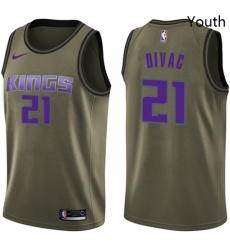 Youth Nike Sacramento Kings 21 Vlade Divac Swingman Green Salute to Service NBA Jersey Youth Nike Sacramento Kings 21 Vlade Divac Swingman Green Salute to Service NBA Jersey