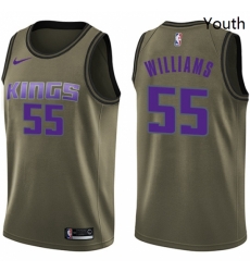 Youth Nike Sacramento Kings 55 Jason Williams Swingman Green Salute to Service NBA Jersey Youth Nike Sacramento Kings 55 Jason Williams Swingman Green Salute to Service NBA Jersey