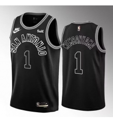 Men San Antonio Spurs 1 Victor Wembanyama Black 2022 23 Classic Edition Stitched Basketball Jersey Men San Antonio Spurs 1 Victor Wembanyama Black 2022 23 Classic Edition Stitched Basketball Jersey