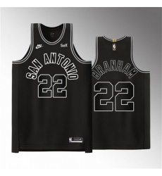 Men San Antonio Spurs 22 Malaki Branham Black Stitched Basketball Jersey Men San Antonio Spurs 22 Malaki Branham Black Stitched Basketball Jersey