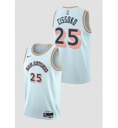 Men San Antonio Spurs 25 Sidy Cissoko Light Blue 2024 25 City Edition Stitched Basketball Jersey Men San Antonio Spurs 25 Sidy Cissoko Light Blue 2024 25 City Edition Stitched Basketball Jersey