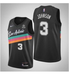 Men San Antonio Spurs 3 Keldon Johnson Black 2021 Nike City Edition Swingman Stitched NBA Jersey With The NEW Sponsor Logo Men San Antonio Spurs 3 Keldon Johnson Black 2021 Nike City Edition Swingman Stitched NBA Jersey With The NEW Sponsor Logo