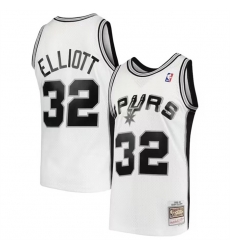 Men San Antonio Spurs 32 Sean Elliott White 1998 99 Hardwood Classics Swingman Stitched Jersey Men San Antonio Spurs 32 Sean Elliott White 1998 99 Hardwood Classics Swingman Stitched Jersey