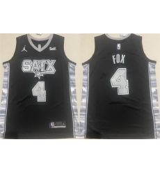 Men San Antonio Spurs 4 De 27Aaron Fox Black 2024 25 Statement Edition Stitched Basketball Jersey Men San Antonio Spurs 4 De 27Aaron Fox Black 2024 25 Statement Edition Stitched Basketball Jersey