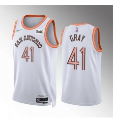 Men San Antonio Spurs 41 Raiquan Gray White 2023 24 City Edition Stitched Basketball Jersey Men San Antonio Spurs 41 Raiquan Gray White 2023 24 City Edition Stitched Basketball Jersey