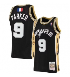 Men San Antonio Spurs 9 Tony Parker Black 2001 02 Hardwood Classics Swingman Stitched Jersey Men San Antonio Spurs 9 Tony Parker Black 2001 02 Hardwood Classics Swingman Stitched Jersey
