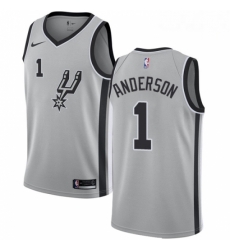 Mens Nike San Antonio Spurs 1 Kyle Anderson Authentic Silver Alternate NBA Jersey Statement Edition Mens Nike San Antonio Spurs 1 Kyle Anderson Authentic Silver Alternate NBA Jersey Statement Edition