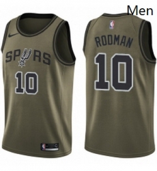 Mens Nike San Antonio Spurs 10 Dennis Rodman Swingman Green Salute to Service NBA Jersey Mens Nike San Antonio Spurs 10 Dennis Rodman Swingman Green Salute to Service NBA Jersey