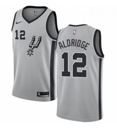 Mens Nike San Antonio Spurs 12 LaMarcus Aldridge Swingman Silver Alternate NBA Jersey Statement Edition Mens Nike San Antonio Spurs 12 LaMarcus Aldridge Swingman Silver Alternate NBA Jersey Statement Edition