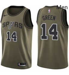 Mens Nike San Antonio Spurs 14 Danny Green Swingman Green Salute to Service NBA Jersey Mens Nike San Antonio Spurs 14 Danny Green Swingman Green Salute to Service NBA Jersey