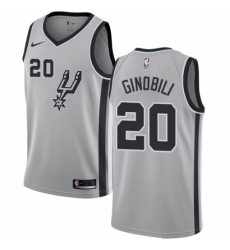 Mens Nike San Antonio Spurs 20 Manu Ginobili Swingman Silver Alternate NBA Jersey Statement Edition Mens Nike San Antonio Spurs 20 Manu Ginobili Swingman Silver Alternate NBA Jersey Statement Edition