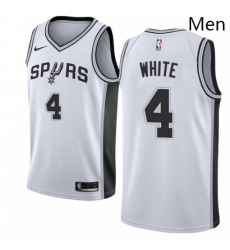 Mens Nike San Antonio Spurs 4 Derrick White Swingman White Home NBA Jersey Association Edition Mens Nike San Antonio Spurs 4 Derrick White Swingman White Home NBA Jersey Association Edition