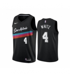 Men's San Antonio Spurs #4 Derrick White Black City Edition Fiesta 2020-21 Stitched Basketball Jersey Men's San Antonio Spurs #4 Derrick White Black City Edition Fiesta 2020-21 Stitched Basketball Jersey