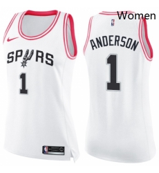 Womens Nike San Antonio Spurs 1 Kyle Anderson Swingman WhitePink Fashion NBA Jersey Womens Nike San Antonio Spurs 1 Kyle Anderson Swingman WhitePink Fashion NBA Jersey